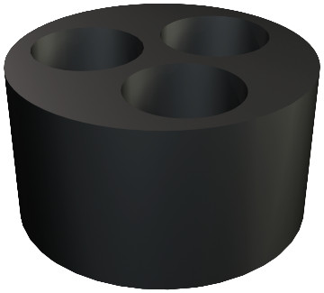 Obo Bettermann 2029650 - 107 C V 21 3x7 - Többnyílású tömítőgyűrű a V-TEC-hez PG21,3X7 fekete