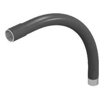   Obo Bettermann 2046794 - SBNM20 SW - 90°-os könyök acél menetes véggel M20x1,5 PES50 - Polyester/Epoxid fekete