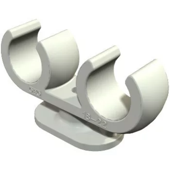   Obo Bettermann 2140683 - 2962 2x16 - Talpas szorítóbilincs 2 kábel 15-16mm világosszürke