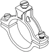 Obo Bettermann 5050197 - 950 Z 2 Földelő csőbilincs 2 coll csövekhez, 58,5 - 61,5 mm befogási tartomány, felsőrész és -alsórész cink-présöntvényből