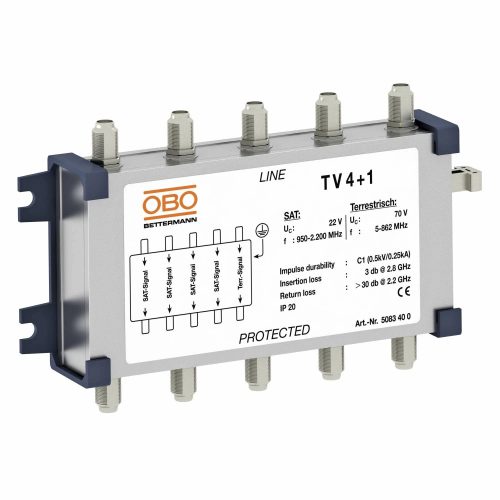 Obo Bettermann 5083400 TV 4+1 adatátviteli vezetékek védelme antennához 70V