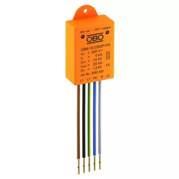   Obo Bettermann 5092426 ÜSM-10-230I2P+PE Túlfeszültség-védelmi eszköz LED-es világításhoz, 2 fázisú   230V