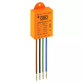   Obo Bettermann 5092431 ÜSM-20-230I1P+PE Túlfeszültség-védelmi eszköz LED-es világításhoz, 1 fázisú   230V
