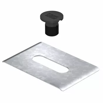   Obo Bettermann 5403100 TrayFix Rácsos kábeltálcák rögzítése FangFix rögzítő betontalpon o20mm   fekete