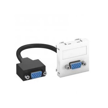   Obo Bettermann 6104658 MTG-VGA F RW1 Modul 45 VGA csatl. aljz. kábellel hüvely-hüvely 45x45mm hófehér