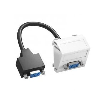   Obo Bettermann 6104670 MTS-VGA F RW1 Modul 45 VGA csatl. aljz. kábellel hüvely-hüvely 45x45mm hófehér
