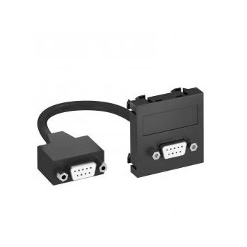   Obo Bettermann 6104685 MTG-DB9 F SWGR1 Modul 45 D-Sub9 csatl. aljz. kábellel hüvely-hüvely 45x45mm szürkésfekete