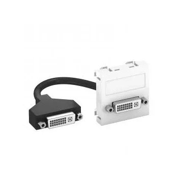   Obo Bettermann 6104754 MTG-DVI F RW1 Modul 45 DVI csatl. aljz. kábellel hüvely-hüvely 45x45mm hófehér