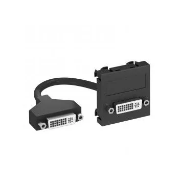   Obo Bettermann 6104757 MTG-DVI F SWGR1 Modul 45 DVI csatl. aljz. kábellel hüvely-hüvely 45x45mm szürkésfekete