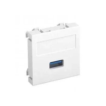   Obo Bettermann 6104874 MTG-U3A S RW1 Modul 45 USB 3.0 A csatl.aljz. Hüvely csavaros rögzítéssel 45x45mm hófehér