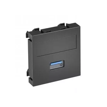   Obo Bettermann 6104877 MTG-U3A S SWGR1 Modul 45 USB 3.0 A csatl.aljz. Hüvely csavaros rögzítéssel 45x45mm szürkésfekete