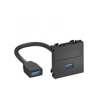   Obo Bettermann 6104925 MTG-U3A F SWGR1 Modul45 USB 3.0 A-A csat.aljz. kábellel hüvely-hüvely 45x45mm szürkésfekete