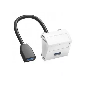   Obo Bettermann 6104934 MTS-U3A F RW1 Modul45 USB 3.0 A-A csat.aljz. kábellel hüvely-hüvely 45x45mm hófehér