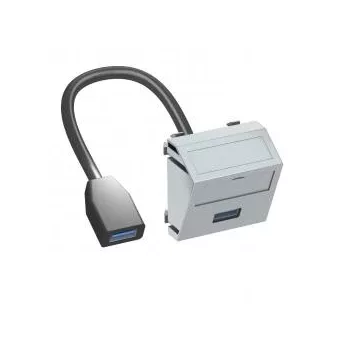   Obo Bettermann 6104937 MTS-U3A F SWGR1 Modul45 USB 3.0 A-A csat.aljz. kábellel hüvely-hüvely 45x45mm szürkésfekete