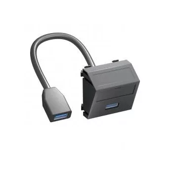   Obo Bettermann 6104940 MTS-U3A F AL1 Modul45 USB 3.0 A-A csat.aljz. kábellel hüvely-hüvely 45x45mm festett alumínium