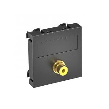   Obo Bettermann 6104997 MTG-R F SWGR1 Modul 45 RCA csatlakozóaljzat egyes hüvely-hüvely 45x45mm szürkésfekete