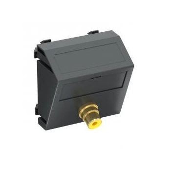   Obo Bettermann 6105009 MTS-R F SWGR1 Modul 45 RCA csatlakozóaljzat egyes hüvely-hüvely 45x45mm szürkésfekete