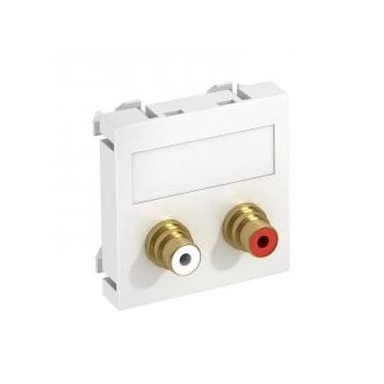   Obo Bettermann 6105066 MTG-2R F RW1 Modul 45 RCA csatlakozóaljzat kettes hüvely-hüvely 45x45mm hófehér