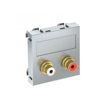   Obo Bettermann 6105072 MTG-2R F AL1 Modul 45 RCA csatlakozóaljzat kettes hüvely-hüvely 45x45mm festett alumínium