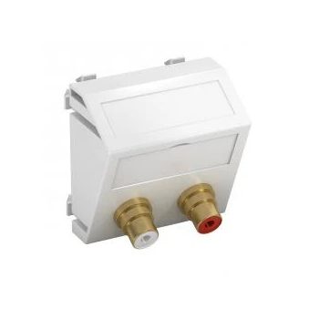   Obo Bettermann 6105078 MTS-2R F RW1 Modul 45 RCA csatlakozóaljzat kettes hüvely-hüvely 45x45mm hófehér