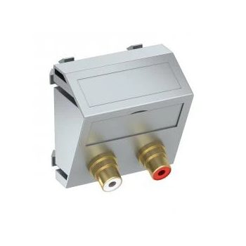   Obo Bettermann 6105084 MTS-2R F AL1 Modul 45 RCA csatlakozóaljzat kettes hüvely-hüvely 45x45mm festett alumínium