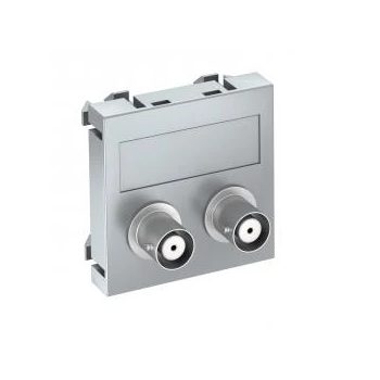   Obo Bettermann 6105096 MTG-2BC F AL1 Modul 45 BNC csatlakozóaljzat kettes hüvely-hüvely 45x45mm festett alumínium
