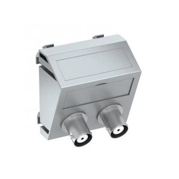   Obo Bettermann 6105108 MTS-2BC F AL1 Modul 45 BNC csatlakozóaljzat kettes hüvely-hüvely 45x45mm festett alumínium
