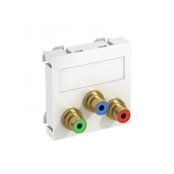   Obo Bettermann 6105138 MTG-3R F RW1 Modul 45 RCA csatlakozóaljzat hármas hüvely-hüvely 45x45mm hófehér