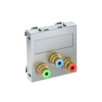   Obo Bettermann 6105144 MTG-3R F AL1 Modul 45 RCA csatlakozóaljzat hármas hüvely-hüvely 45x45mm festett alumínium