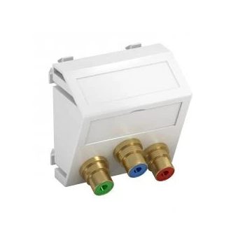   Obo Bettermann 6105150 MTS-3R F RW1 Modul 45 RCA csatlakozóaljzat hármas hüvely-hüvely 45x45mm hófehér