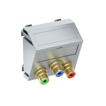  Obo Bettermann 6105156 MTS-3R F AL1 Modul 45 RCA csatlakozóaljzat hármas hüvely-hüvely 45x45mm festett alumínium
