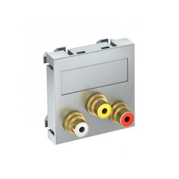   Obo Bettermann 6105192 MTG-12R F AL1 Modul 45 RCA csatlakozóaljzat hármas hüvely-hüvely 45x45mm festett alumínium