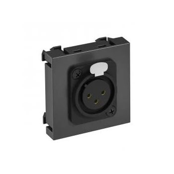   Obo Bettermann 6105252 MTG-X3F S SWGR1 Modul 45  XLR fedlap csavaros csatlakozóhüvellyel 45x45mm szürkésfekete