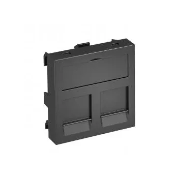   Obo Bettermann 6119294 DTG-2RM SWGR1 Adatátviteli  modul tartó 2 db RM típusú csatl.modulhoz 45x45mm szürkésfekete