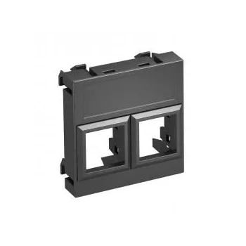   Obo Bettermann 6119306 DTG-02LE SWGR1 Adatátviteli  modul tartó 2 db LE típusú csatl.modulhoz 45x45mm szürkésfekete