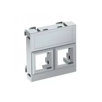   Obo Bettermann 6119308 DTG-02LE AL1 Adatátviteli  modul tartó 2 db LE típusú csatl.modulhoz 45x45mm festett alumínium