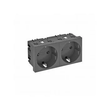   Obo Bettermann 6120030 STD-D0 SWGR2 Csatlakozóaljzat 0°, kettes védőérintkezős 250V, 10/16A szürkésfekete