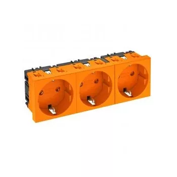   Obo Bettermann 6120044 STD-D0 ROR3 Csatlakozóaljzat 0°, hármas védőérintkezős 250V, 10/16A narancssárga