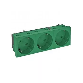   Obo Bettermann 6120127 STD-D3S MZGN3 Csatlakozóaljzat 33°, hármas védőérintkezős 250V, 10/16A zöld