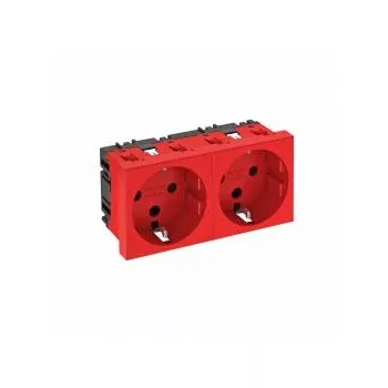   Obo Bettermann 6120294 STD-D0K SRO2 Csatlakozóaljzat 0°, kettes védőérintkezős, kódolócsapos 250V, 10/16A piros