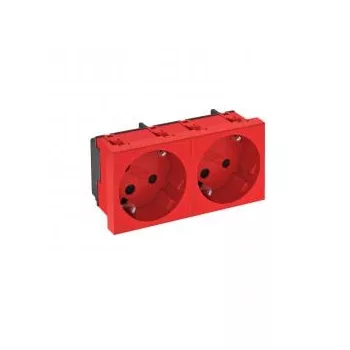   Obo Bettermann 6120304 STD-D3K SRO2 Csatlakozóaljzat 33°, kettes védőérintkezős, kódolócsapos 250V, 10/16A piros