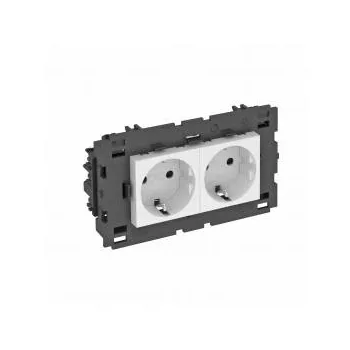   Obo Bettermann 6120432 STD-D0C8 RW2 Csatlakozóaljzat 0°, kettes védoérintkezos, Connect 80 250V, 10/16A hófehér