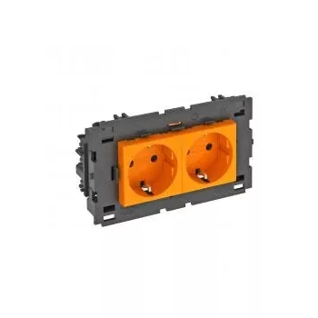   Obo Bettermann 6120434 STD-D0C8 ROR2 Csatlakozóaljzat 0°, kettes védoérintkezos, Connect 80 250V, 10/16A narancssárga