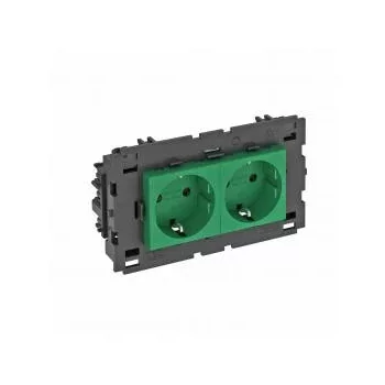   Obo Bettermann 6120436 STD-D0C8 MZGN2 Csatlakozóaljzat 0°, kettes védoérintkezos, Connect 80 250V, 10/16A zöld