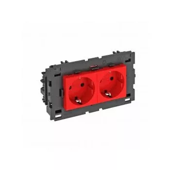   Obo Bettermann 6120438 STD-D0C8 SRO2 Csatlakozóaljzat 0°, kettes védoérintkezos, Connect 80 250V, 10/16A piros