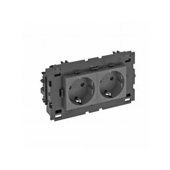   Obo Bettermann 6120440 STD-D0C8 SWGR2 Csatlakozóaljzat 0°, kettes védoérintkezos, Connect 80 250V, 10/16A szürkésfekete