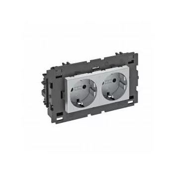   Obo Bettermann 6120442 STD-D0C8 AL2 Csatlakozóaljzat 0°, kettes védoérintkezos, Connect 80 250V, 10/16A festett alumínium