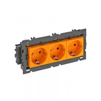   Obo Bettermann 6120454 STD-D0C8 ROR3 Csatlakozóaljzat 0°, hármas védoérintkezos, Connect 80 250V, 10/16A narancssárga