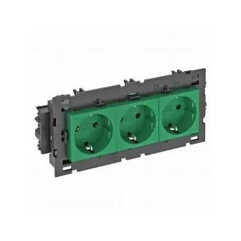   Obo Bettermann 6120456 STD-D0C8 MZGN3 Csatlakozóaljzat 0°, hármas védoérintkezos, Connect 80 250V, 10/16A zöld