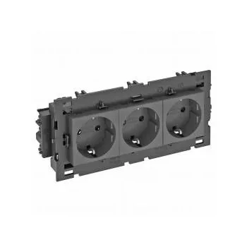   Obo Bettermann 6120460 STD-D0C8 SWGR3 Csatlakozóaljzat 0°, kettes védoérintkezos, Connect 80 250V, 10/16A szürkésfekete